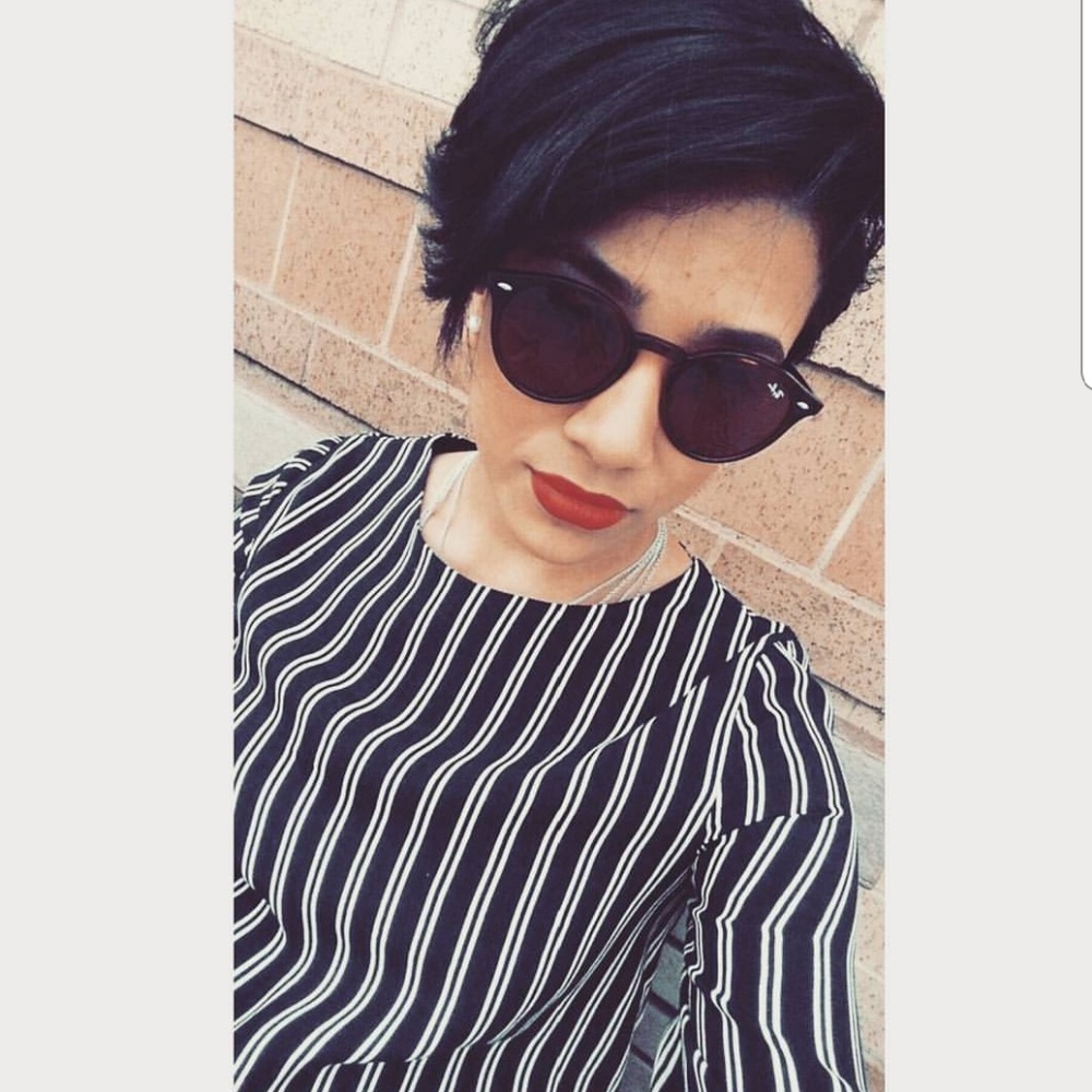 Navy blue stripped dress
